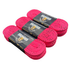 Шнурки для хокейних ковзанів Howies  - рожеві не вощені NO WAX Laces for hockey shoes - 3 пари