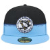 Pittsburgh Penguins New Era Vintage Color Dip 59FIFTY Fitted Hat - Black/Light Blue
