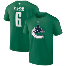 Чоловіча футболка з ім'ям та номером команди Vancouver Canucks Brock Boeser Fanatics Green Authentic Stack