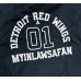 Чоловіча монохромна футболка Детройт Detroit Red Wings з персоналізованим ім'ям та номером чорного кольору