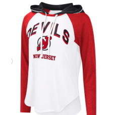 Жіноча біла футболка з довгими рукавами та капюшоном команди Нью Джерсі Devils G-III 4Her від Carl Banks Жіноча біла футболка з довгими рукавами та капюшоном команди Нью Джерсі Devils G-III 4Her від Carl Banks