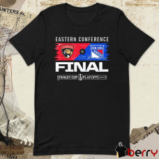Футболка з зображенням матчу фіналу Східної конференції 2024 року між командами Флорида Пантерз та Нью-Йорк Рейнджерс