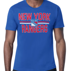 Футболка Нью Йорк  Ренжерс  з короткими рукавами та синім сітчастим логотипом