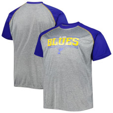 Чоловіча футболка реглан з логотипом команди St. Louis Blues Heather Gray Big & Tall
