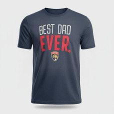 Футболка  темно-синя чоловіча  з написом «BEST DAD EVER.» та емблемою хокейної команди «Флорида Пантерз» (Florida Panthers)