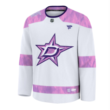 Тренувальна майка фанатів хокею "Даллас Старз" для боротьби з раком - біла Тренувальна майка фанатів хокею "Даллас Старз" для боротьби з раком - біла
