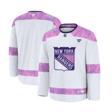 2024 New York Rangers Hockey Fan Training Shirt for the Fight Against Cancer - White