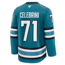 San Jose Sharks McLean Celebrini Premium Home Fan Jersey - Turquoise