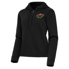 Жіноча толстовка ANTSGUA з капюшоном Міннесота  Minnesota Wild Contemporary Black з блискавкою на чверть 