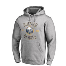 Худі з логотипом НХЛ  Buffalo Sabres Heritage Pullover - Ash Чоловічий  трикотажний пуловер з гербом і флісом 