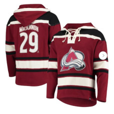 Худі з капюшоном Nathan MacKinnon Colorado Avalanche '47 з ім'ям та номером гравця Lacer - бордовий